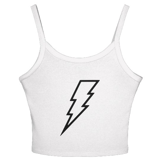 lightning, lightning bolt, bolt of light, flashing Women's Spaghetti Strap Tank Top