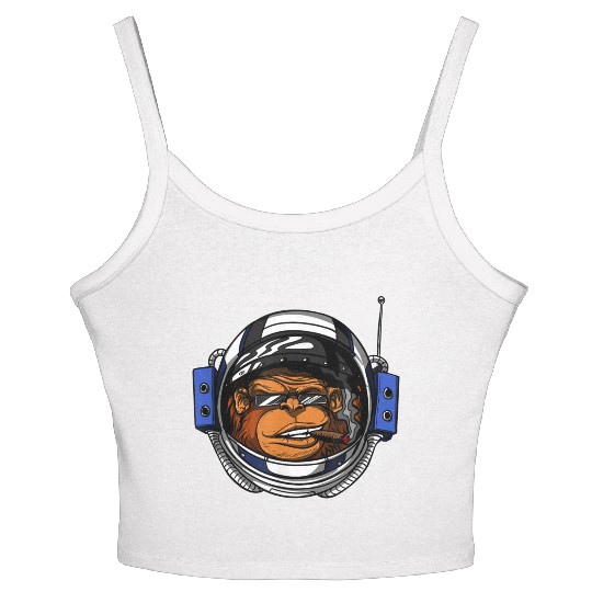 Ape Chimp Monkey Astronaut Space Cosmic Galaxy Women's Spaghetti Strap Tank Top