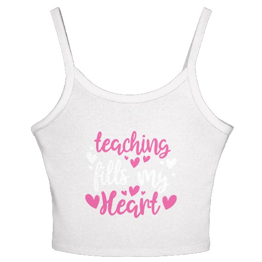 His and Her Valentine Gift Teacher Teaching Fills Women's Spaghetti Strap Tank Top