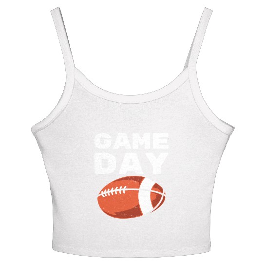 Vintage American Football Game Day Women's Spaghetti Strap Tank Top