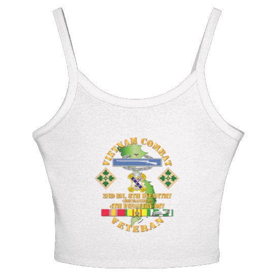 Army Vietnam Combat Infantry Veteran w 2nd Bn 8th Women's Spaghetti Strap Tank Top