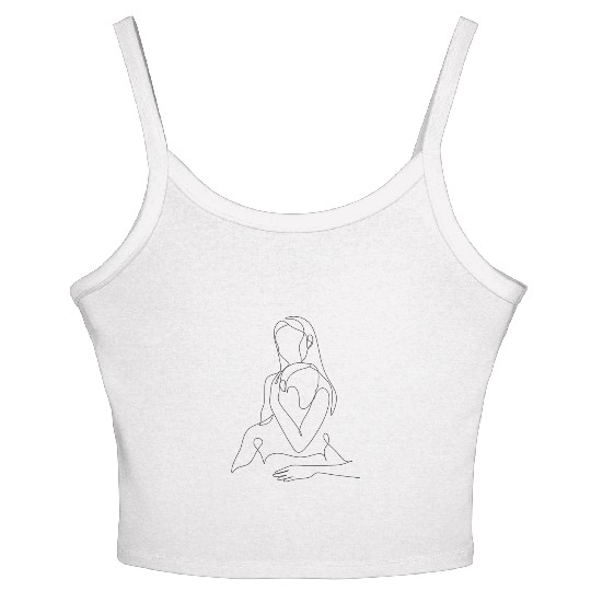 Couple drawing Women's Spaghetti Strap Tank Top