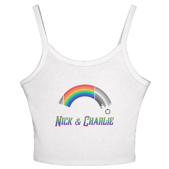 Heartstopper Rainbow LBGTQIA+ Nick and Charlie Women's Spaghetti Strap Tank Top