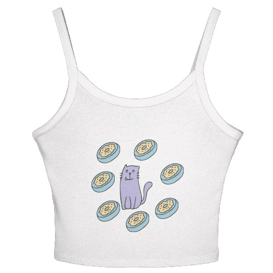 Eat cat A Pizza Gift Women's Spaghetti Strap Tank Top
