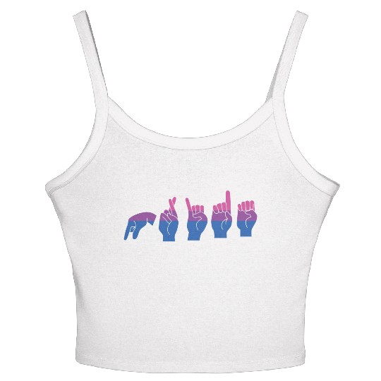 Bisexual ALS Pride BI Sing Language LGBT Lover Bi Women's Spaghetti Strap Tank Top