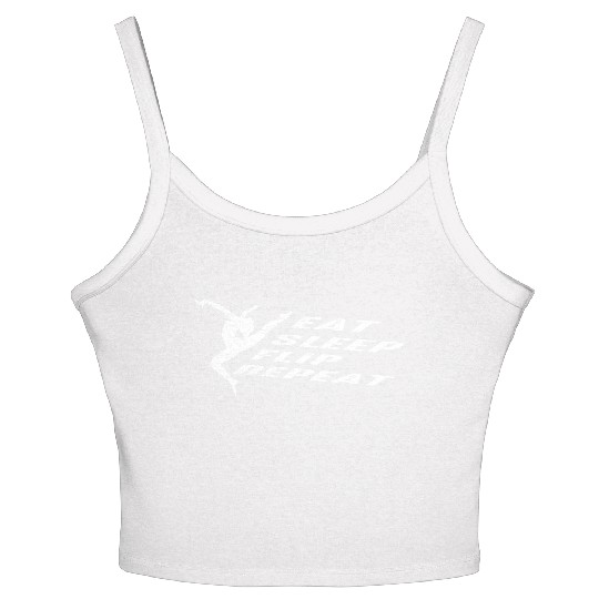 Eat Sleep Flip Gymnastic Coach Gift Women's Spaghetti Strap Tank Top