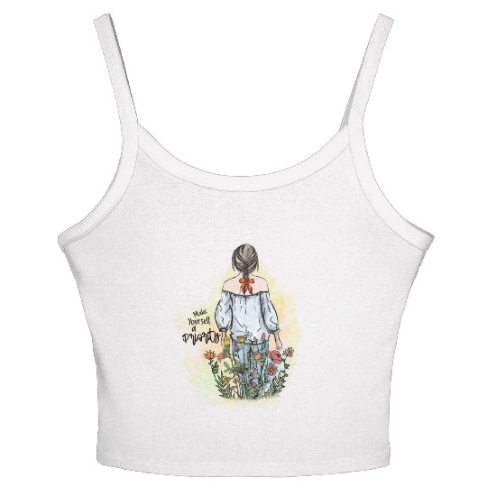 Make yourself a priority sublimation Women's Spaghetti Strap Tank Top