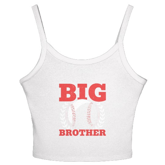 Baseball Big Brother Kids Baseball Player Women's Spaghetti Strap Tank Top