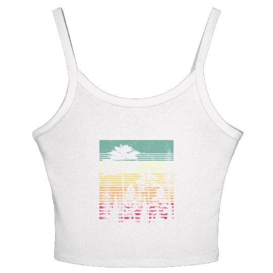 Retro Style Wildlife Trees Outdoors Nature Forest Women's Spaghetti Strap Tank Top