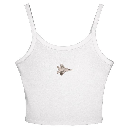 f22 raptor heart beat Women's Spaghetti Strap Tank Top