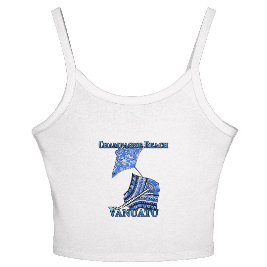 Champagne Beach Vacation Tribal Stingrays Women's Spaghetti Strap Tank Top