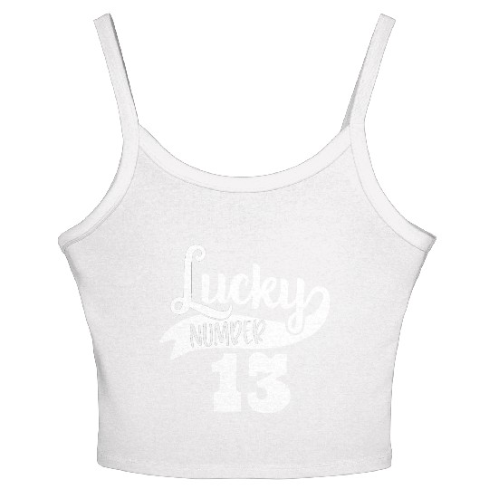 Lucky Number 13 Birthday Party Design Women's Spaghetti Strap Tank Top