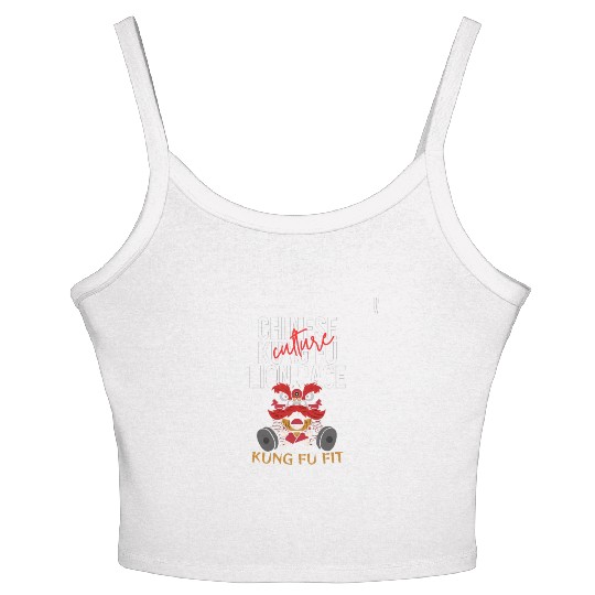 Chinese Kung Fu Lion Dance Culture Women's Spaghetti Strap Tank Top