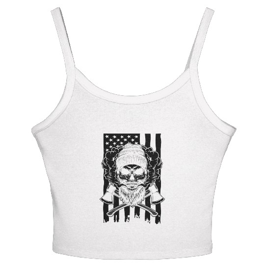 Humorous Flag-Waving Banner Chauvinism Fascism Women's Spaghetti Strap Tank Top