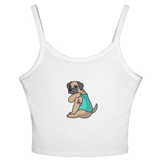 I Love Mom Tattoo English Mastiff Women's Spaghetti Strap Tank Top