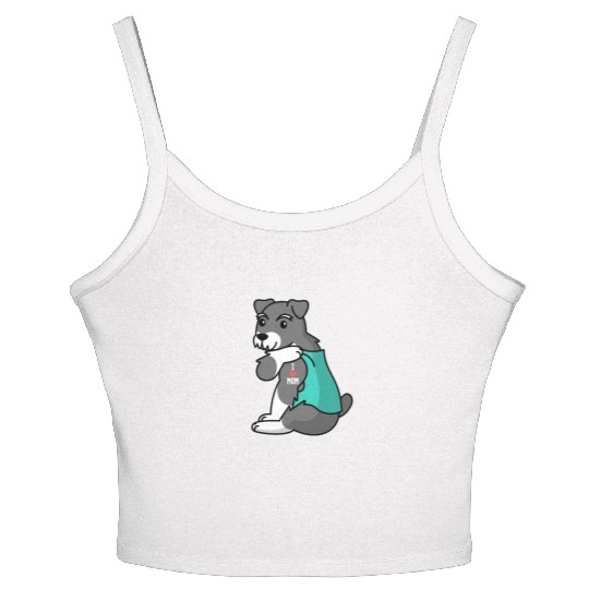 I Love Mom Tattoo Schnauzer Women's Spaghetti Strap Tank Top