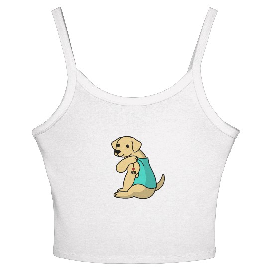 I Love Mom Tattoo Labrador Women's Spaghetti Strap Tank Top