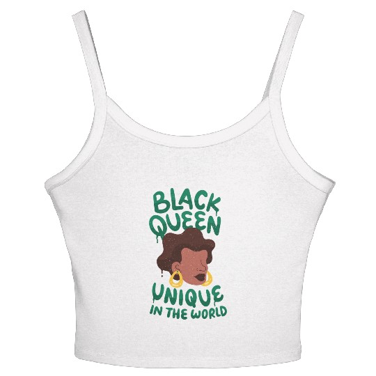 Black unique in the world Queen Black queen unique Women's Spaghetti Strap Tank Top