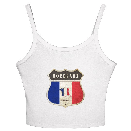 Bordeaux France coat of arms flags design Women's Spaghetti Strap Tank Top