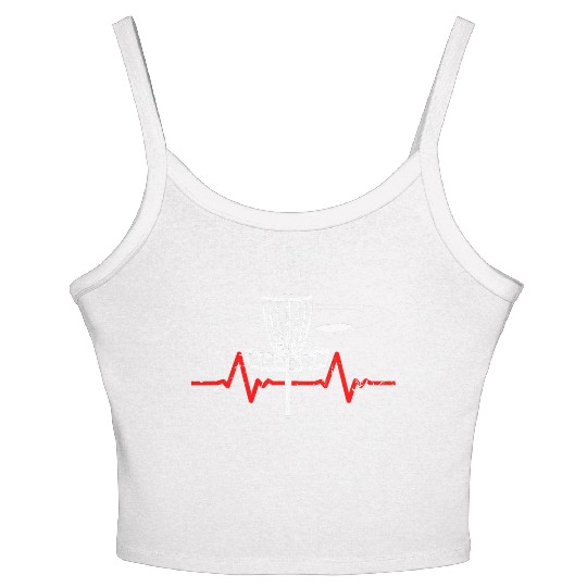 Disc Golf Heartbeat Ultimate Frisbee Sports Women's Spaghetti Strap Tank Top