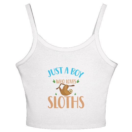 Sloth Sloths, Boy, Trees Women's Spaghetti Strap Tank Top