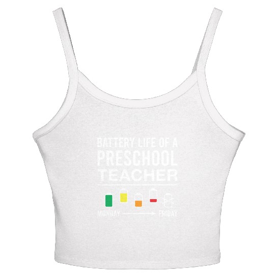 Battery Life of A Preschool Teacher Funny Women's Spaghetti Strap Tank Top