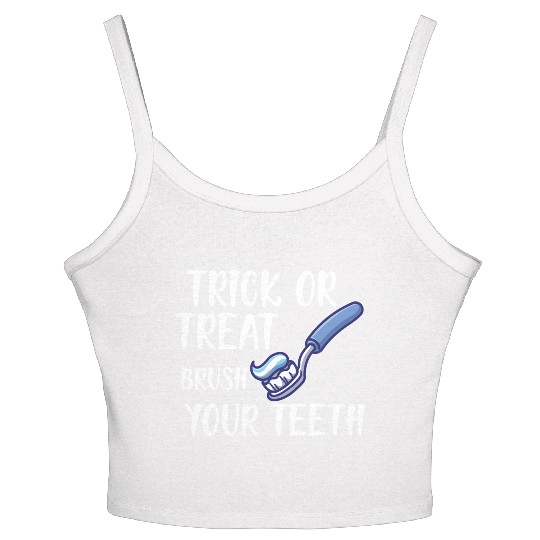 Trick or treat brush your teeth Women's Spaghetti Strap Tank Top