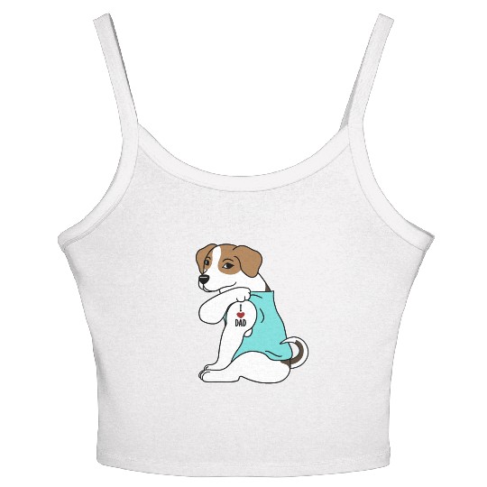 I Love Dad Jack Russell Terrier Women's Spaghetti Strap Tank Top