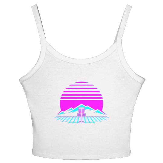 Disc Golf Retro Vintage 80s Style Women's Spaghetti Strap Tank Top
