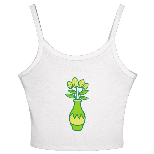 Beautiful tulips flower vase Women's Spaghetti Strap Tank Top