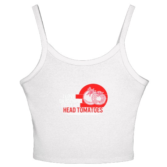 Tomato Vegetable Women's Spaghetti Strap Tank Top, I Love Gardening From My