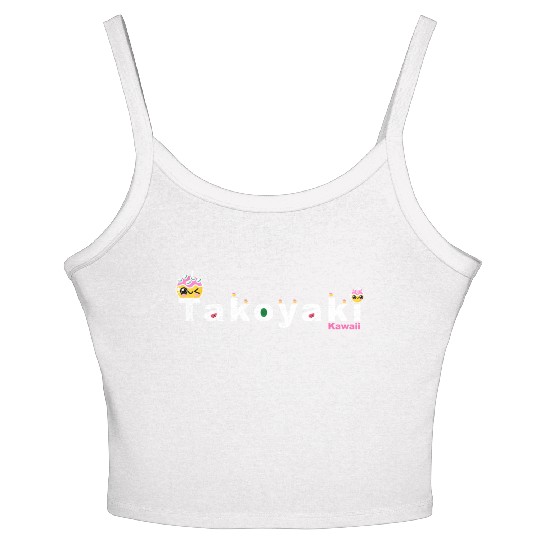Kawaii Takoyaki Cute Japanese Food Vintage Design Women's Spaghetti Strap Tank Top