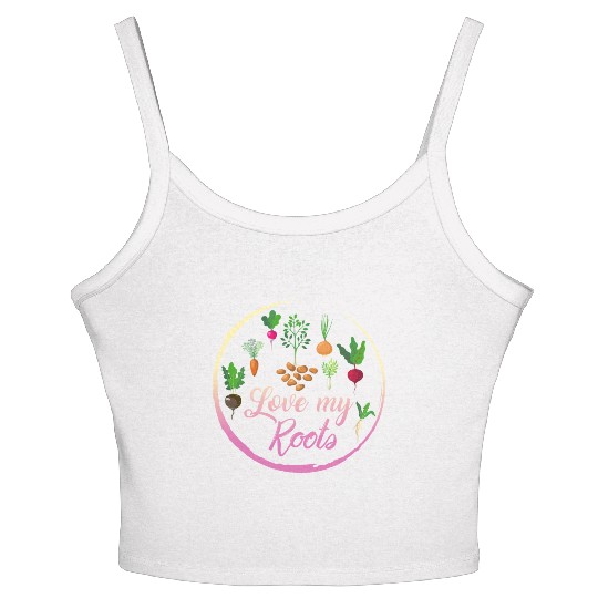 Roots Vegetable Women's Spaghetti Strap Tank Top, Love My Roots Women's Spaghetti Strap Tank Top,