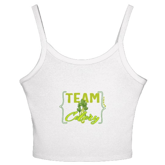 Celery Vegetable Women's Spaghetti Strap Tank Top, Team Celery Women's Spaghetti Strap Tank Top,