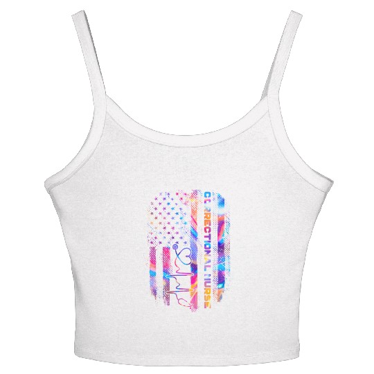 correctional nurse - US flag Women's Spaghetti Strap Tank Top