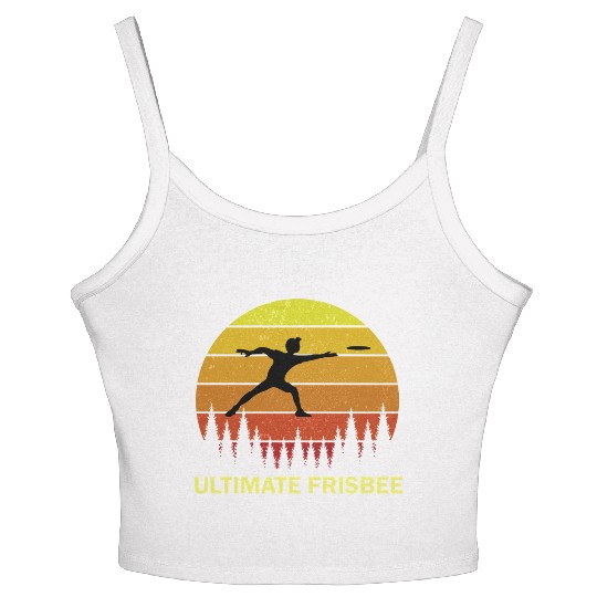 Ultimate Frisbee Disc Golf Flying Players Women's Spaghetti Strap Tank Top