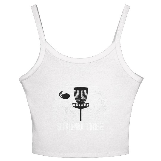 Womens Disc Golf Stupid Tree Vintage Women's Spaghetti Strap Tank Top Frisbee