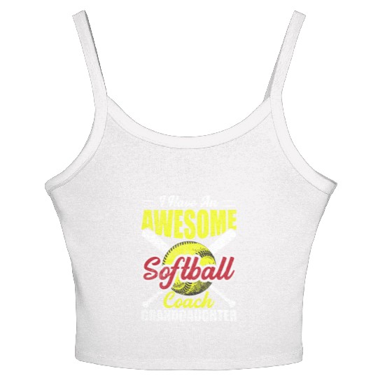 I Have an Awesome Softball Coach Granddaughter Women's Spaghetti Strap Tank Top