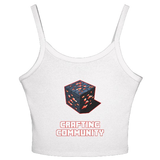 Crafting Community white & red Women's Spaghetti Strap Tank Top