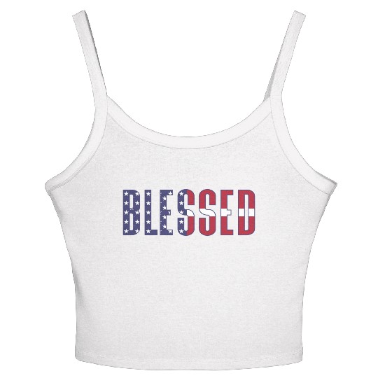 WHITE CHRISTIAN AMERICAN PATRIOT Women's Spaghetti Strap Tank Top