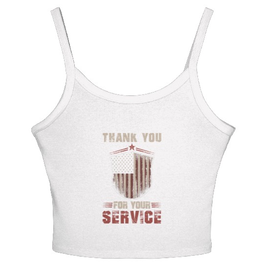 American Flag Patriotic Soldier US Veteran Men Women's Spaghetti Strap Tank Top