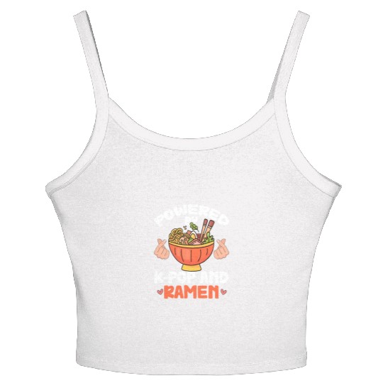 Powered By K-Pop and Ramen Women's Spaghetti Strap Tank Top