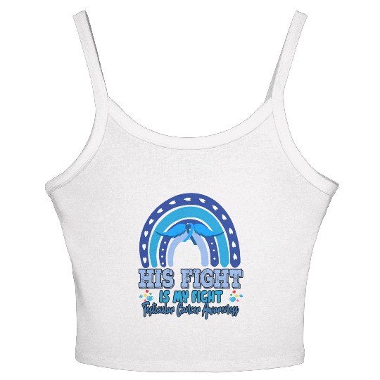 Testicular Cancer His Fight Is My. Funny Sarcasm Women's Spaghetti Strap Tank Top