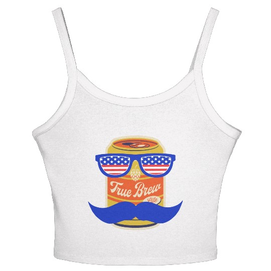 funny patriotic mullet beer 4th of july summer Women's Spaghetti Strap Tank Top