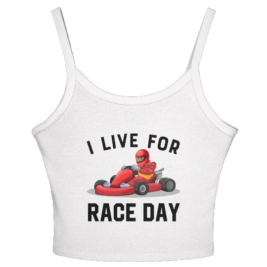 I Live For Race Day Women's Spaghetti Strap Tank Top