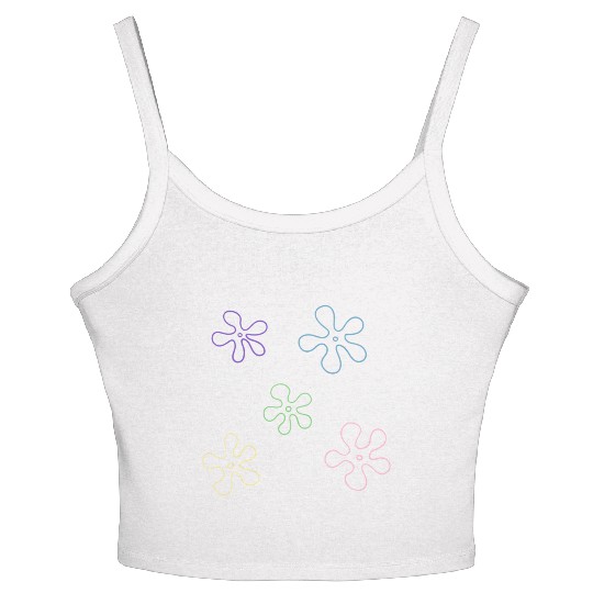 sponge bob flower pack Women's Spaghetti Strap Tank Top