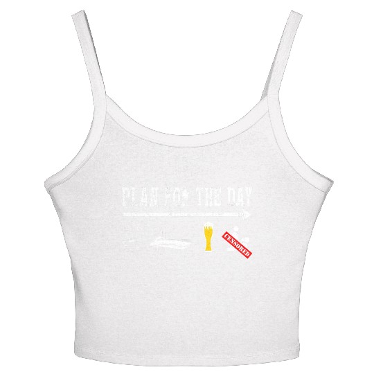Plan For A Day Drinking Coffee Boating Boat Lover Women's Spaghetti Strap Tank Top