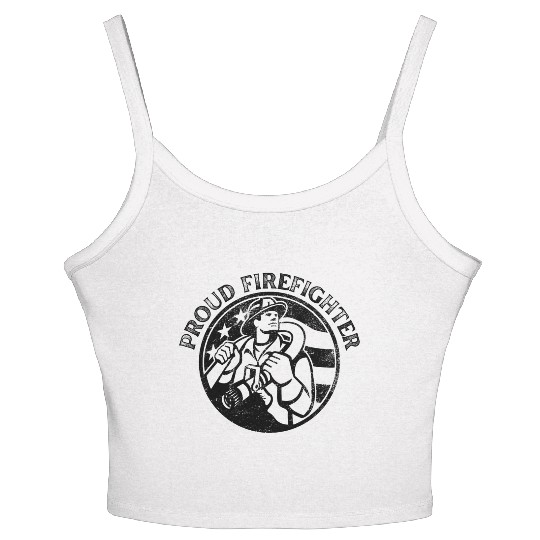 Proud American Firefighter Women's Spaghetti Strap Tank Top