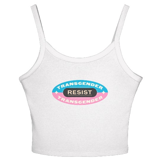 trans pride resist Women's Spaghetti Strap Tank Top