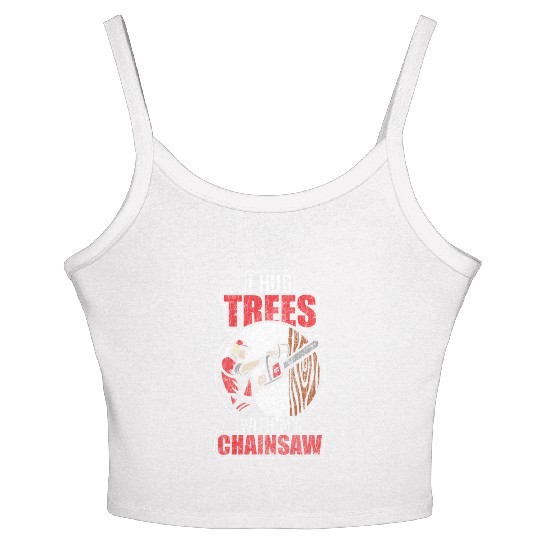 Wood Forestry Chainsaw Saw Women's Spaghetti Strap Tank Top